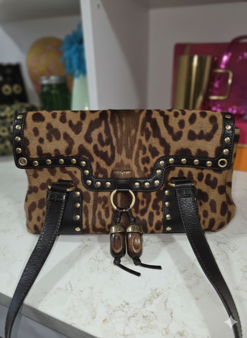 YVES SAINT LAURENT BAG LEOPARD  (AS IS)