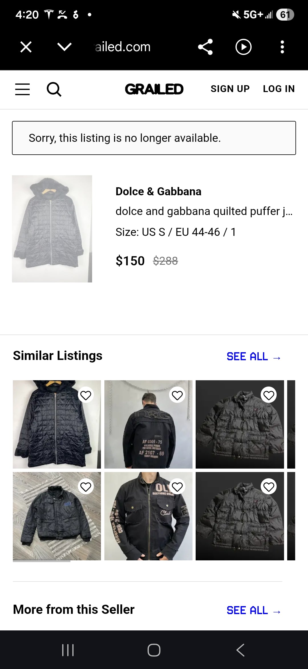 J&ANS DOLCE & GABBANA JACKET