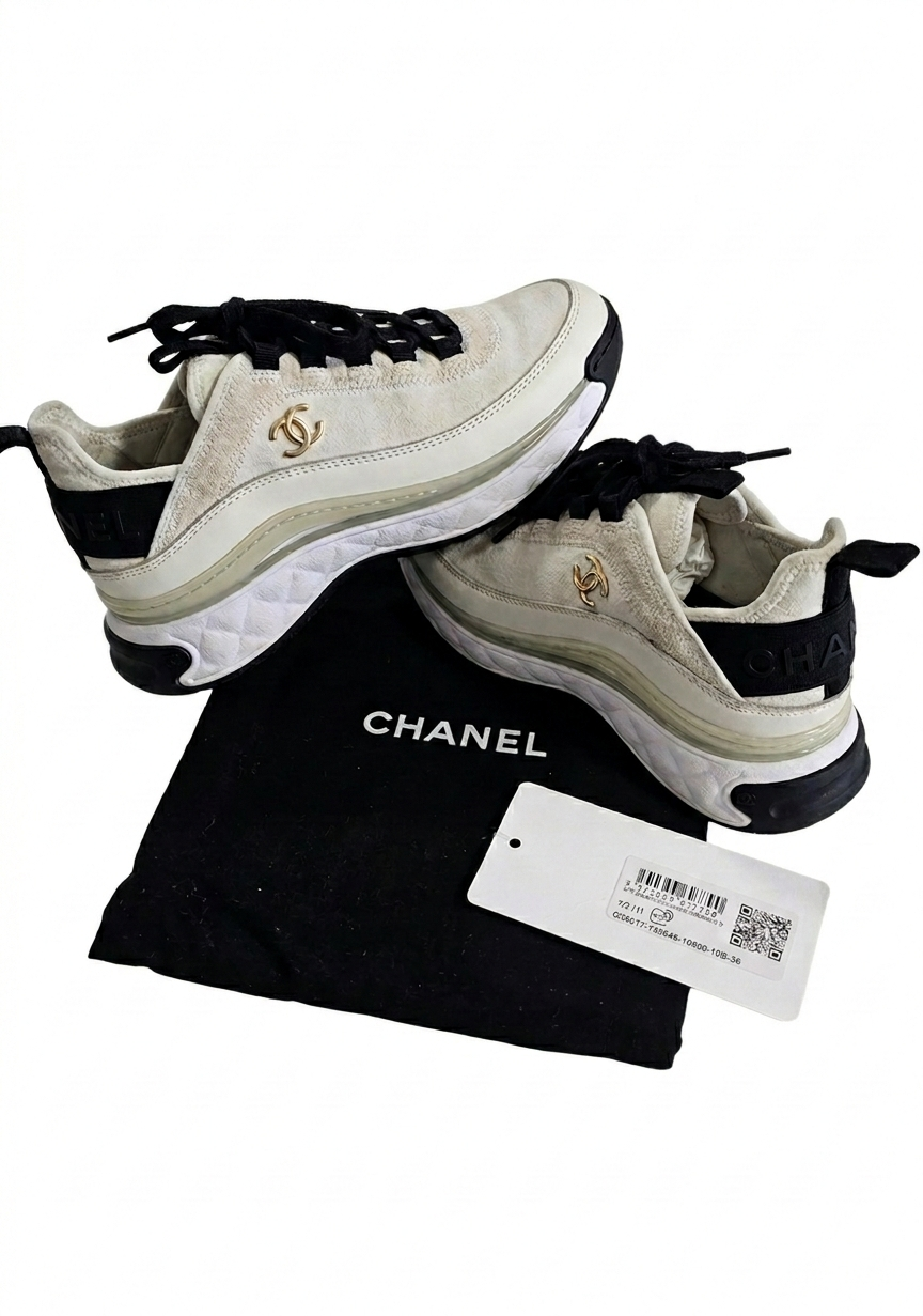 IVORY/BLACK CHANEL women's shoes, 36