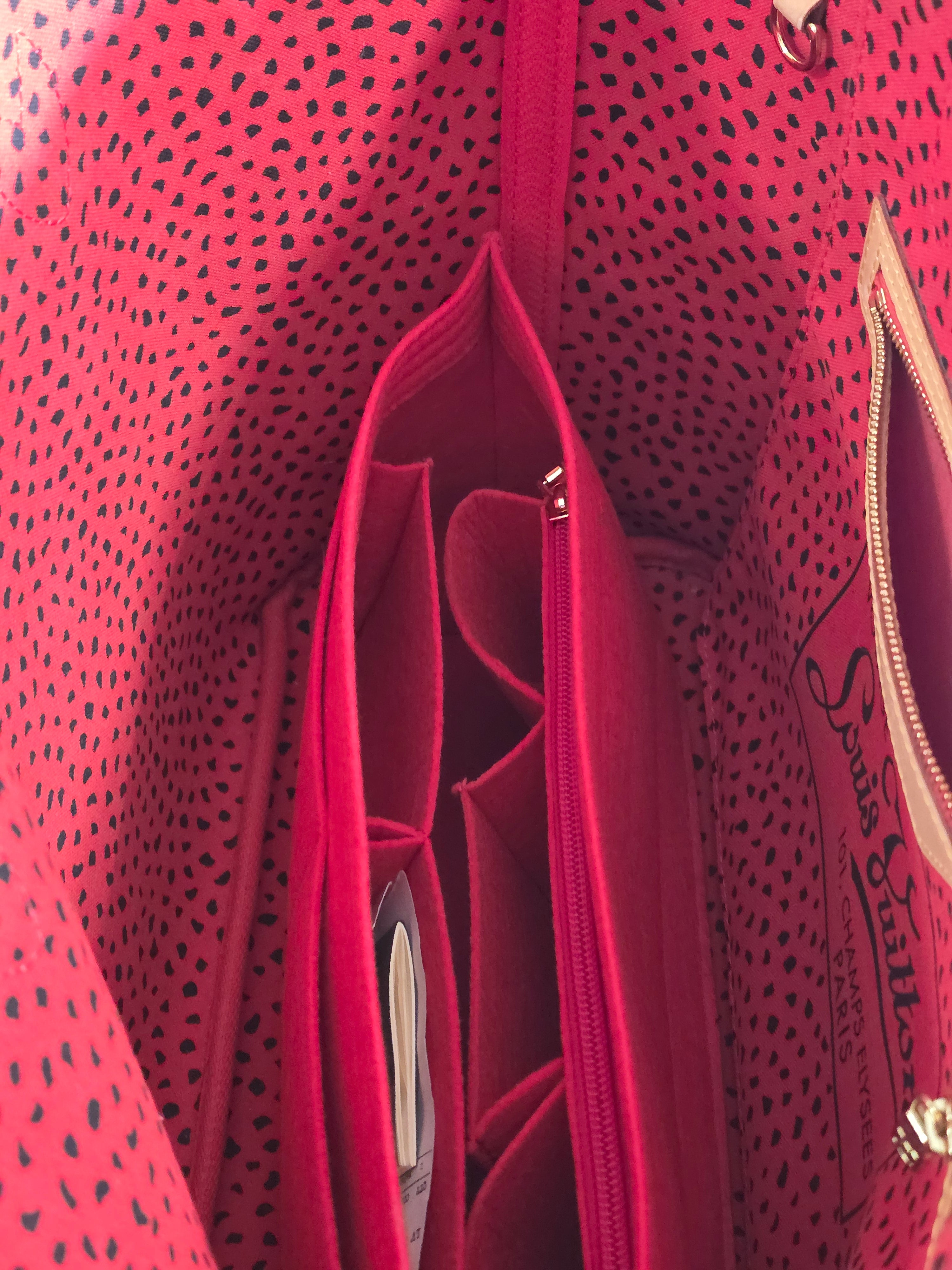 BROWN/RED LOUIS VUITTON NEVER FULL KUSAMA EFFECT BAG