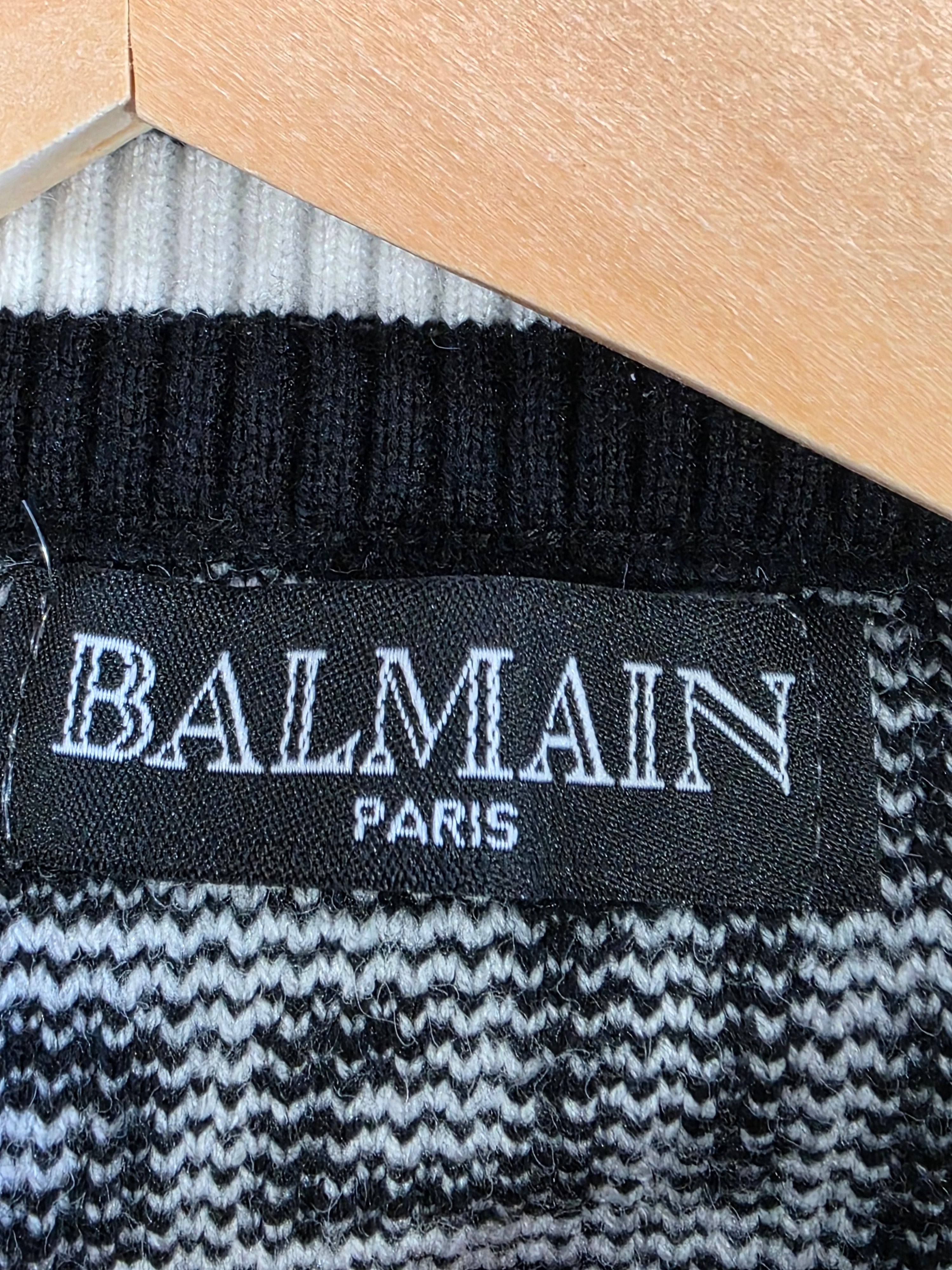 BLACK/WHITE BALMAIN PARIS SWEATER
