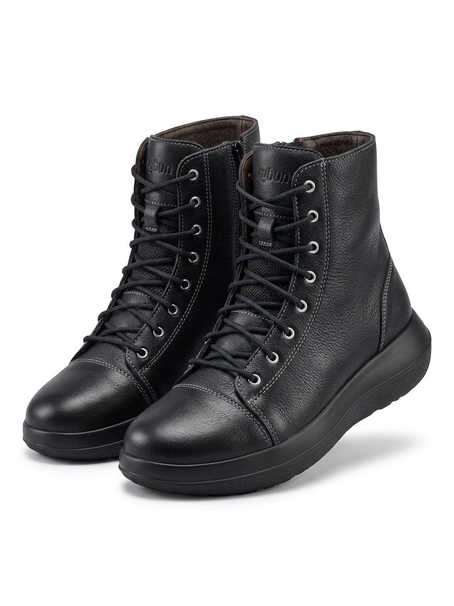 BLACK KYBUN 'AIR CUSHIONED' SWISS BOOTS