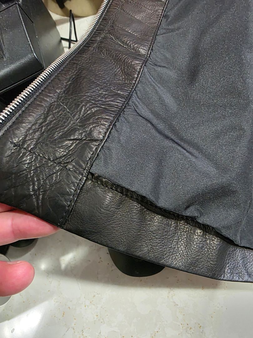 BLACK ERMENEGILDO ZEGNA LEATHER JACKET, M