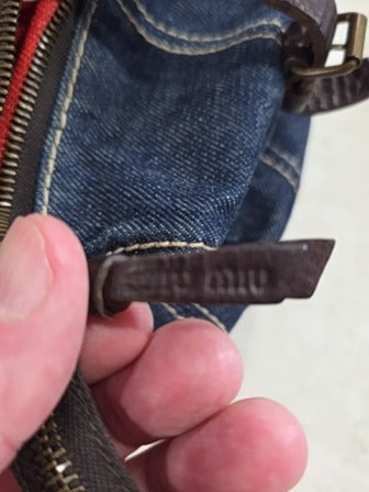 Y2K MIU MIU DENIM BARREL BAG