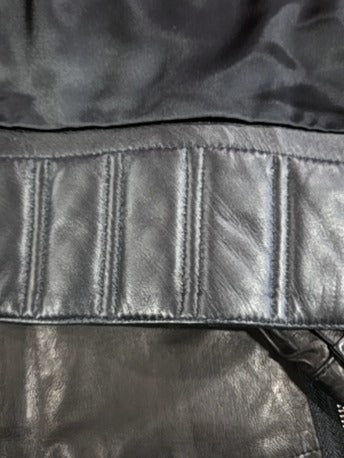 BLACK EMPORIO ARMANI LAMB LEATHER BIKER JACKET