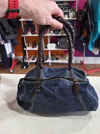 Y2K MIU MIU DENIM BARREL BAG