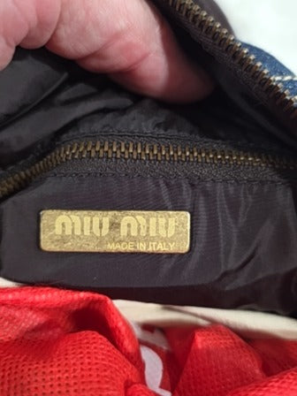 Y2K MIU MIU DENIM BARREL BAG