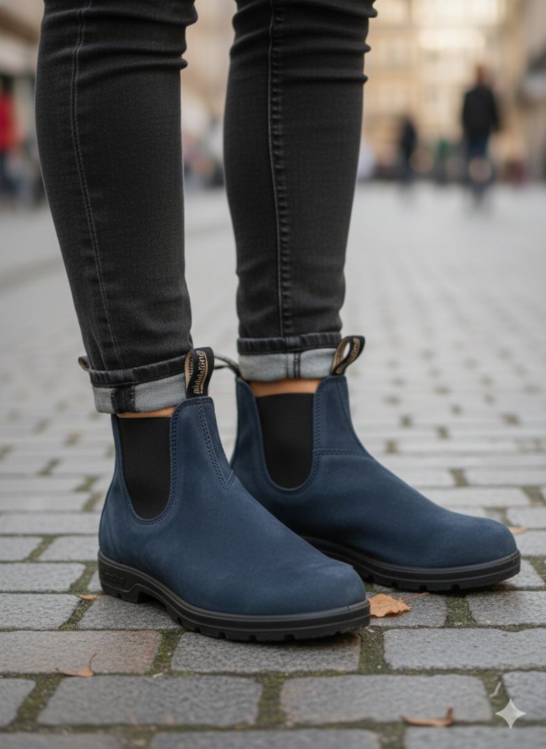 BLUE BLUNDSTONE SUEDE BOOTS