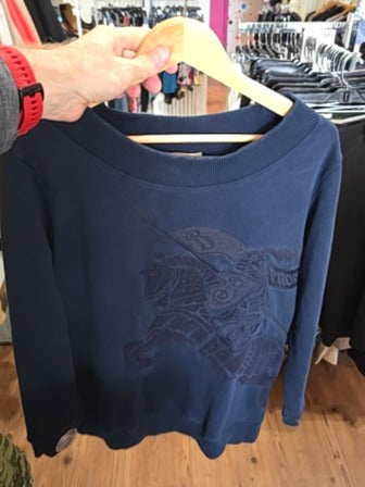 NAVY BURBERRY BRIT SWEATSHIRT