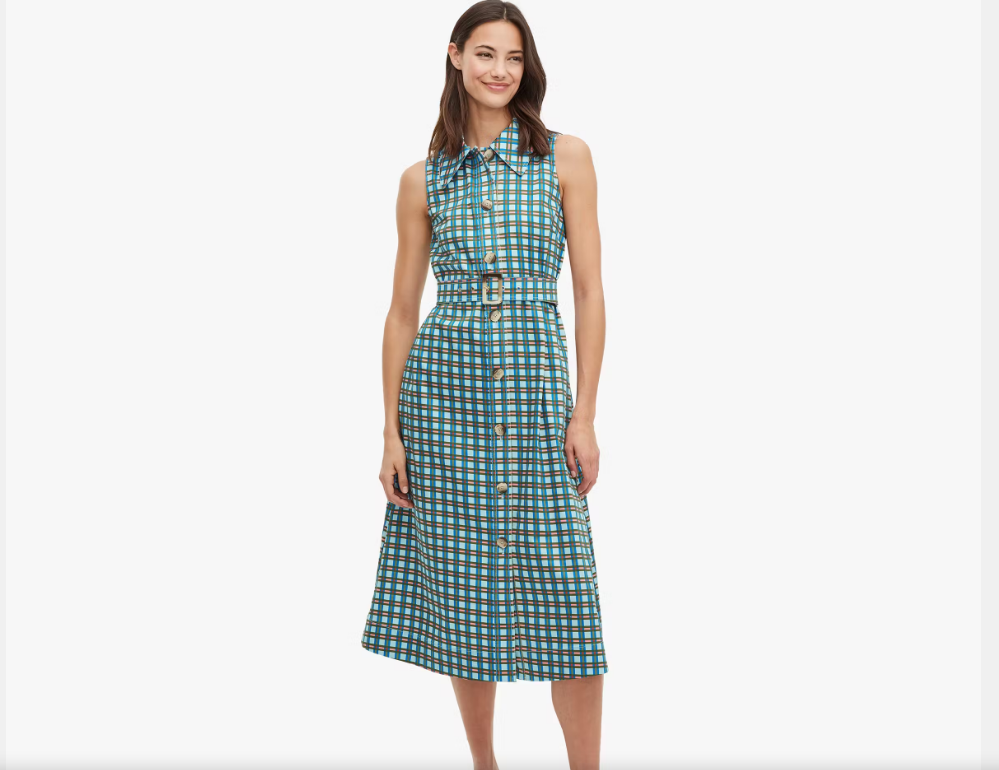 KATE SPADE Plaid poplin SHIRT DRESS