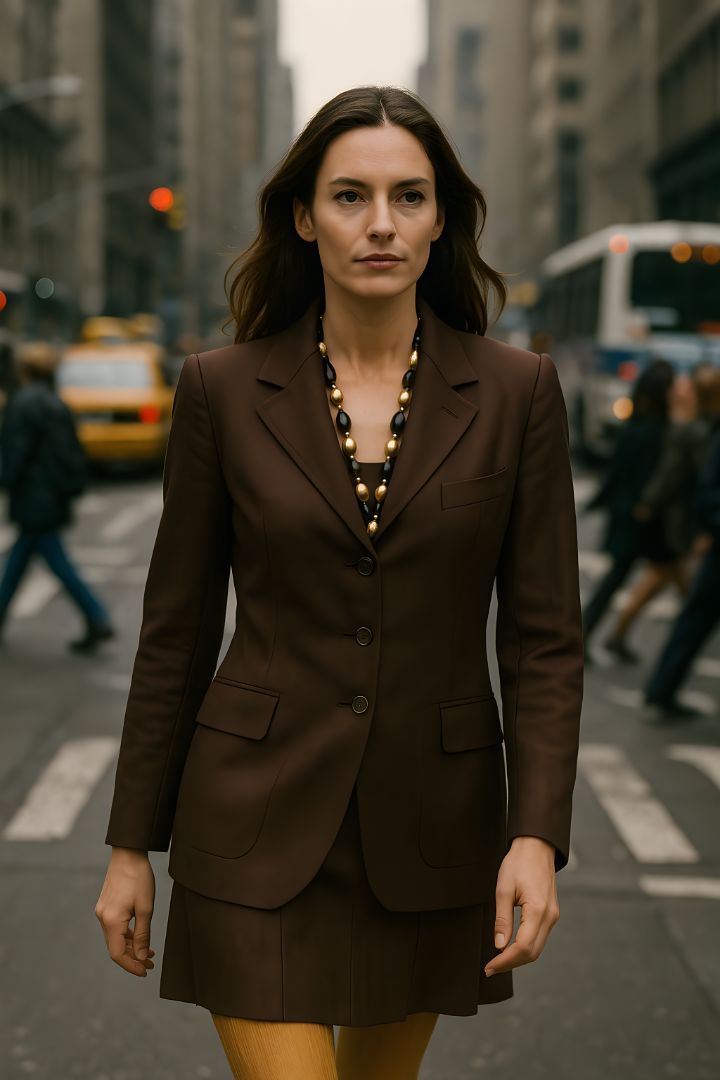 BROWN BLUMARINE BLAZER, 40