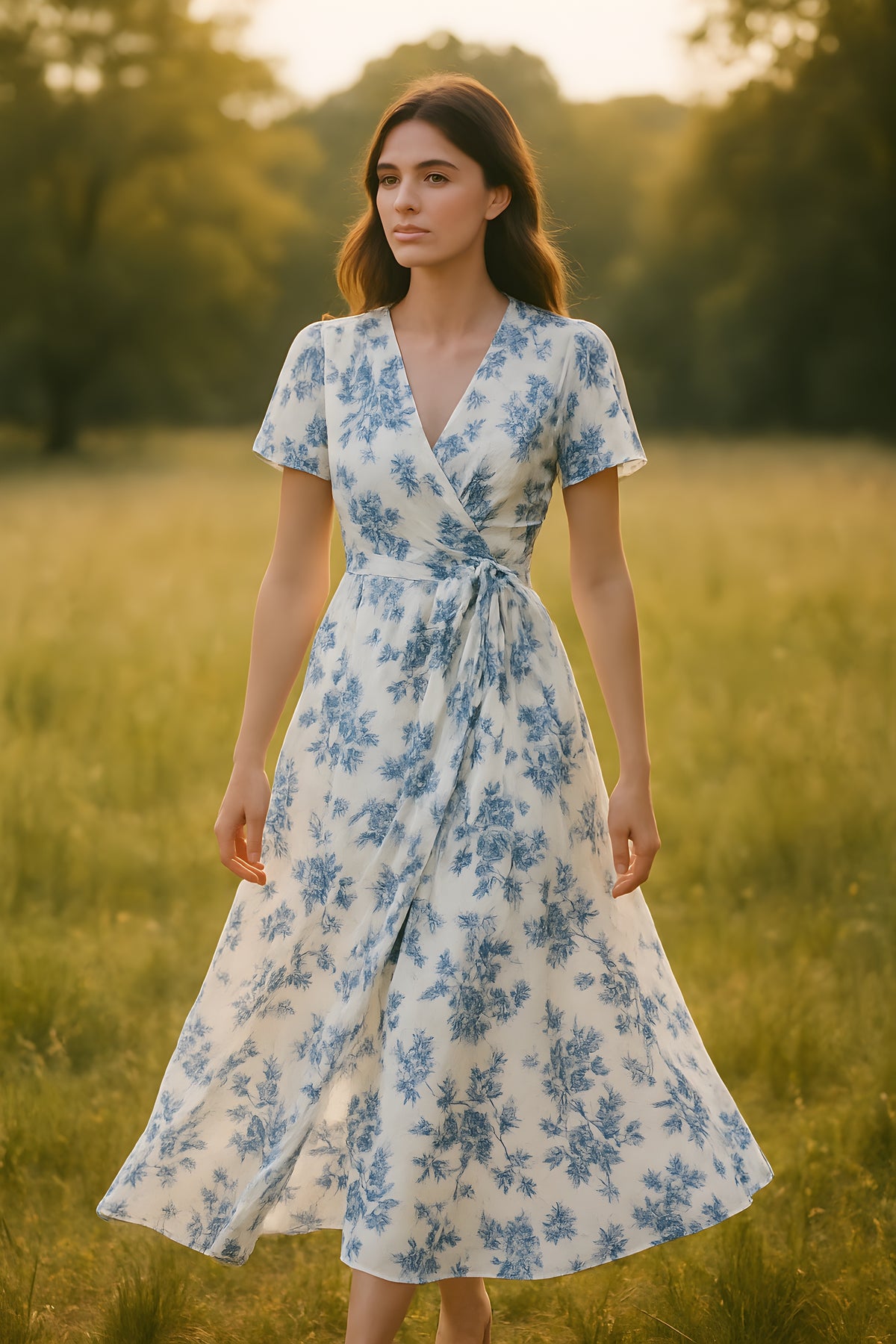 WAYF WRAP-AROUND FLORAL dress