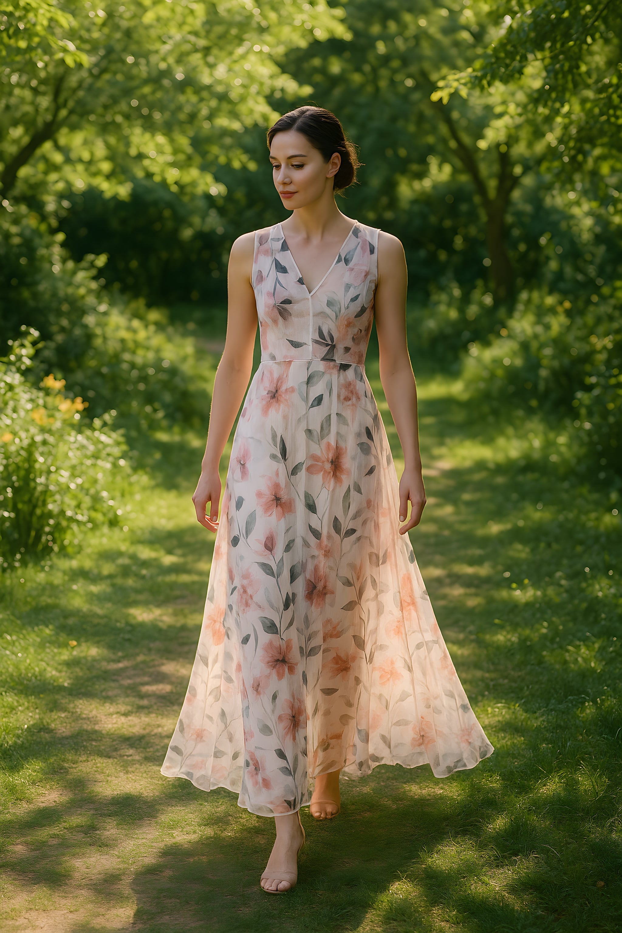 Calvin Klein sheer floral dress