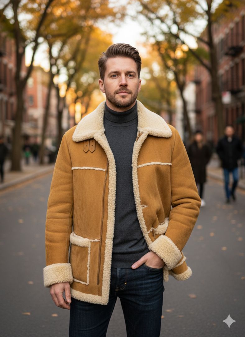 KNIGHT TAILORS VINTAGE WOOL AND LEATHER COAT