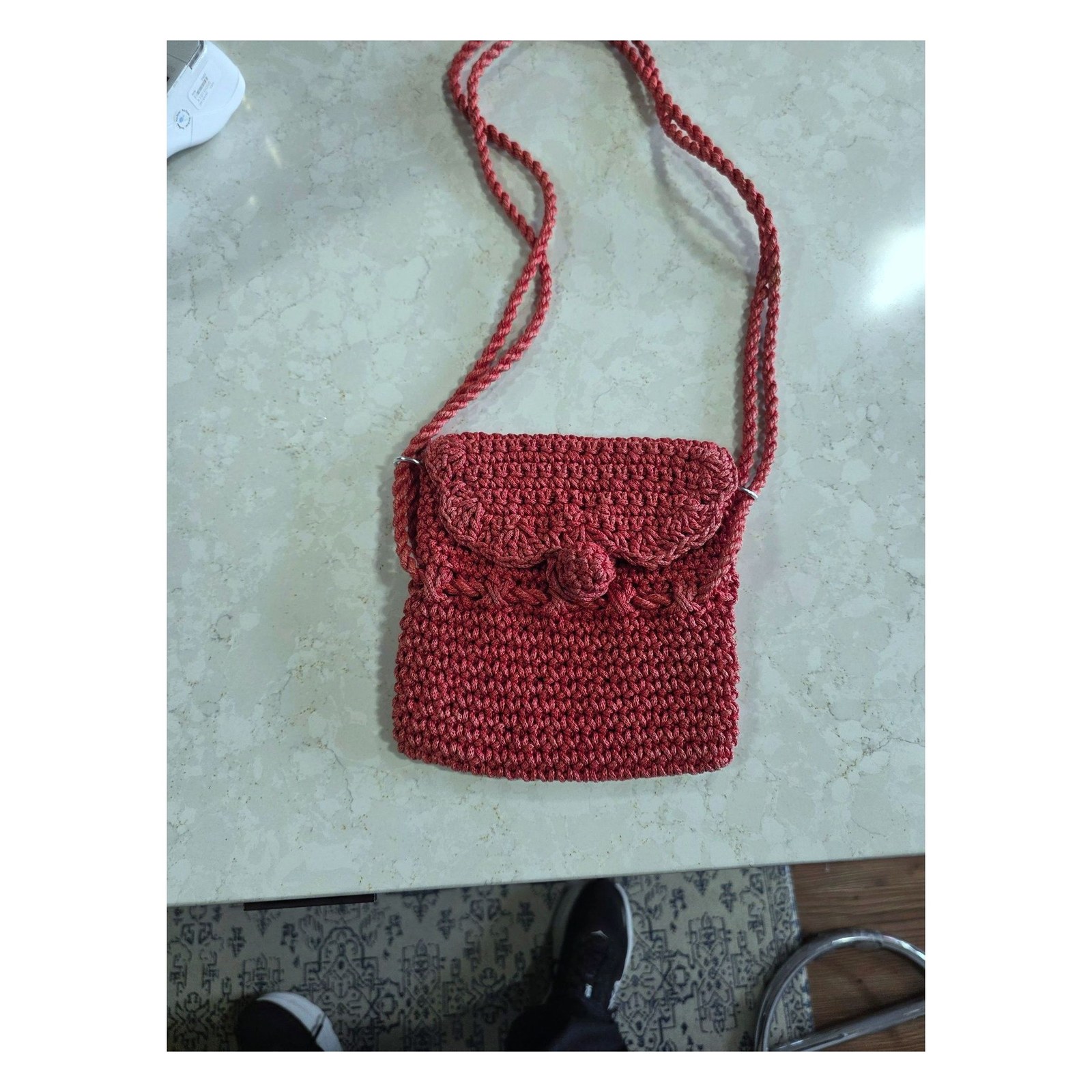 CROCHET FLAP CROSSBODY BAG