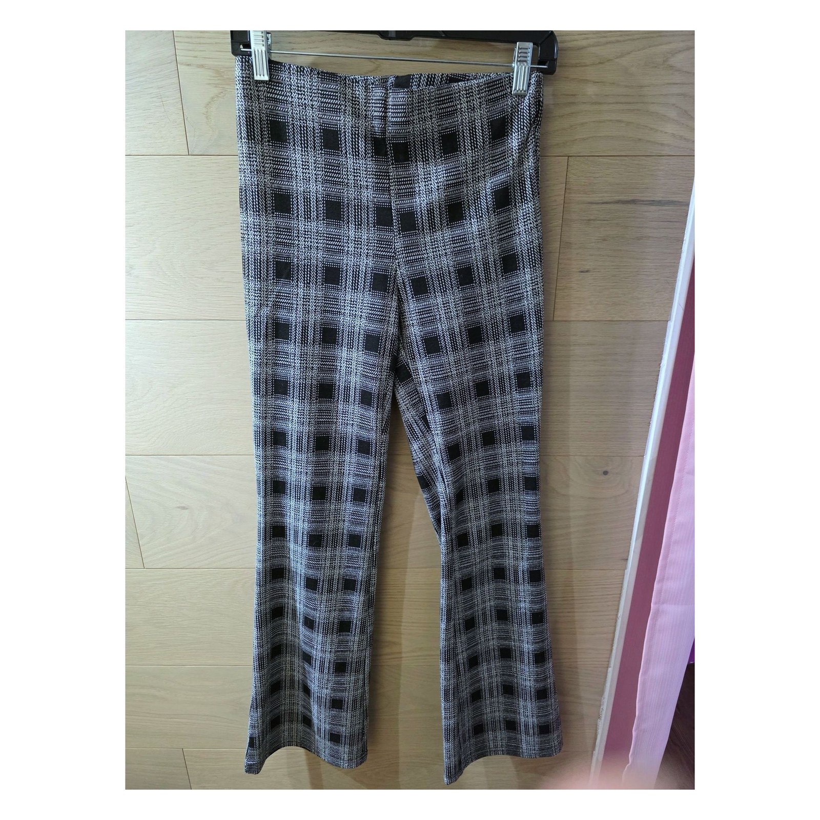 FOREVER 21 PLAID FLARE PANTS