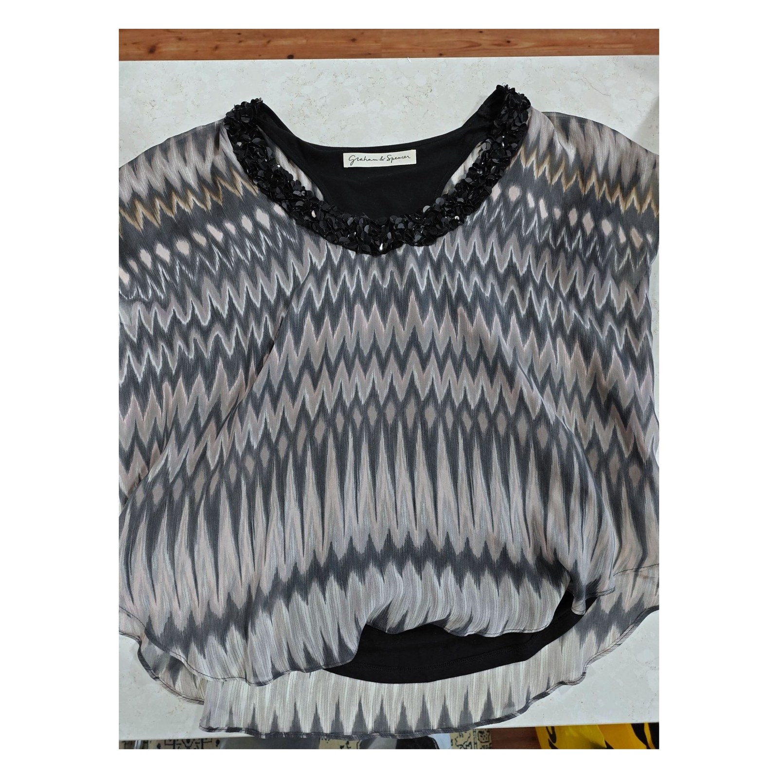 GRAHAM & SPENCER SILK SEQUIN TOP