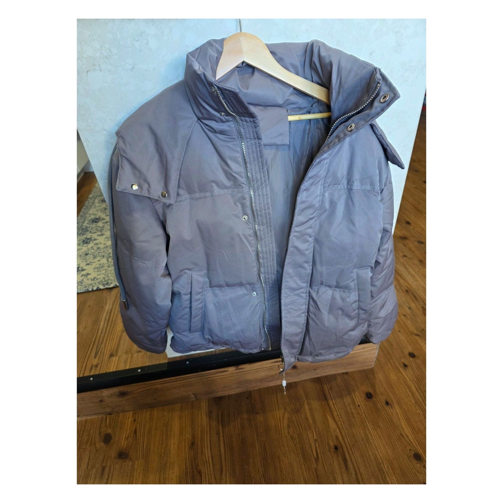 GREY DOWN PUFFER JACKET