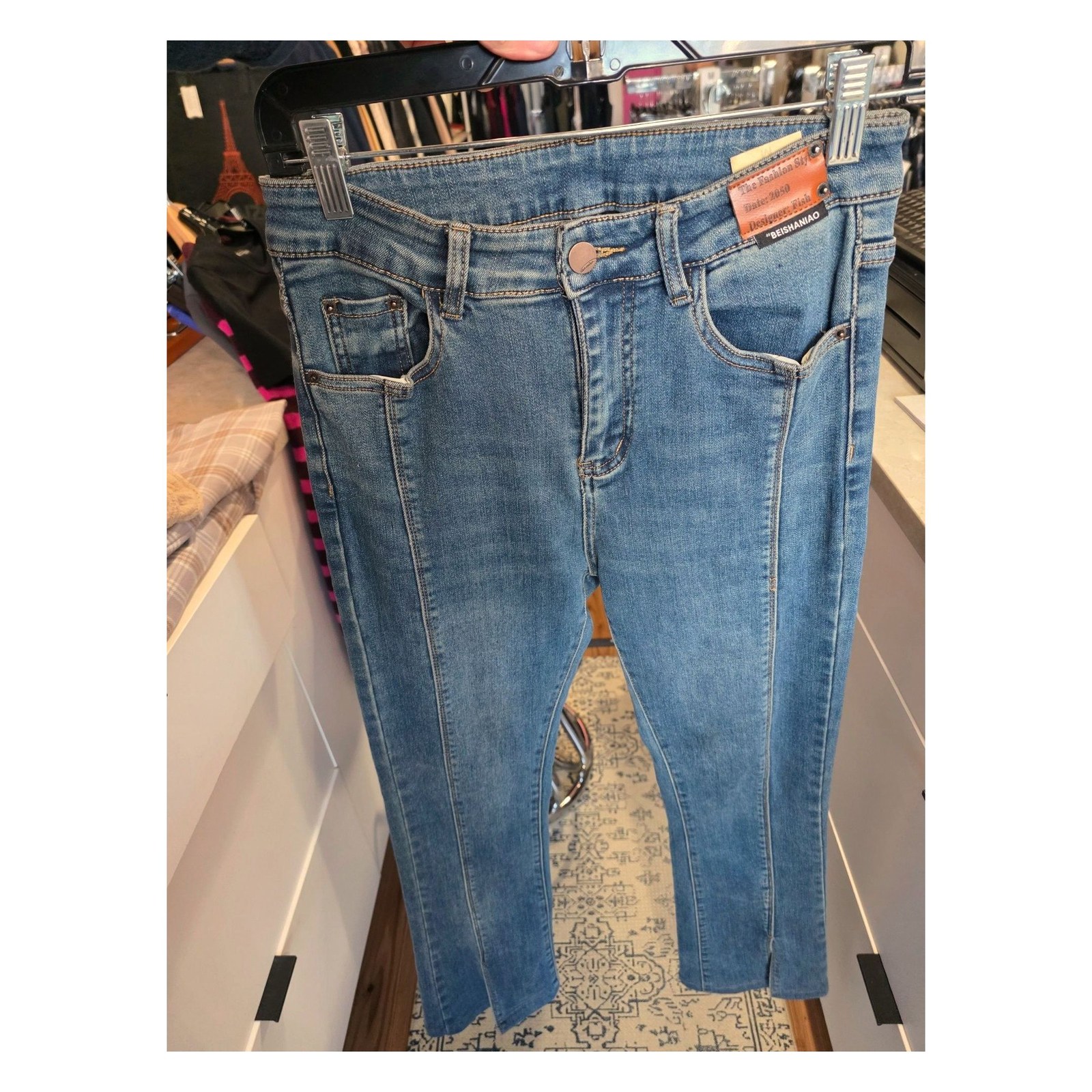 BEISHANIAO SEAMED FRONT JEANS