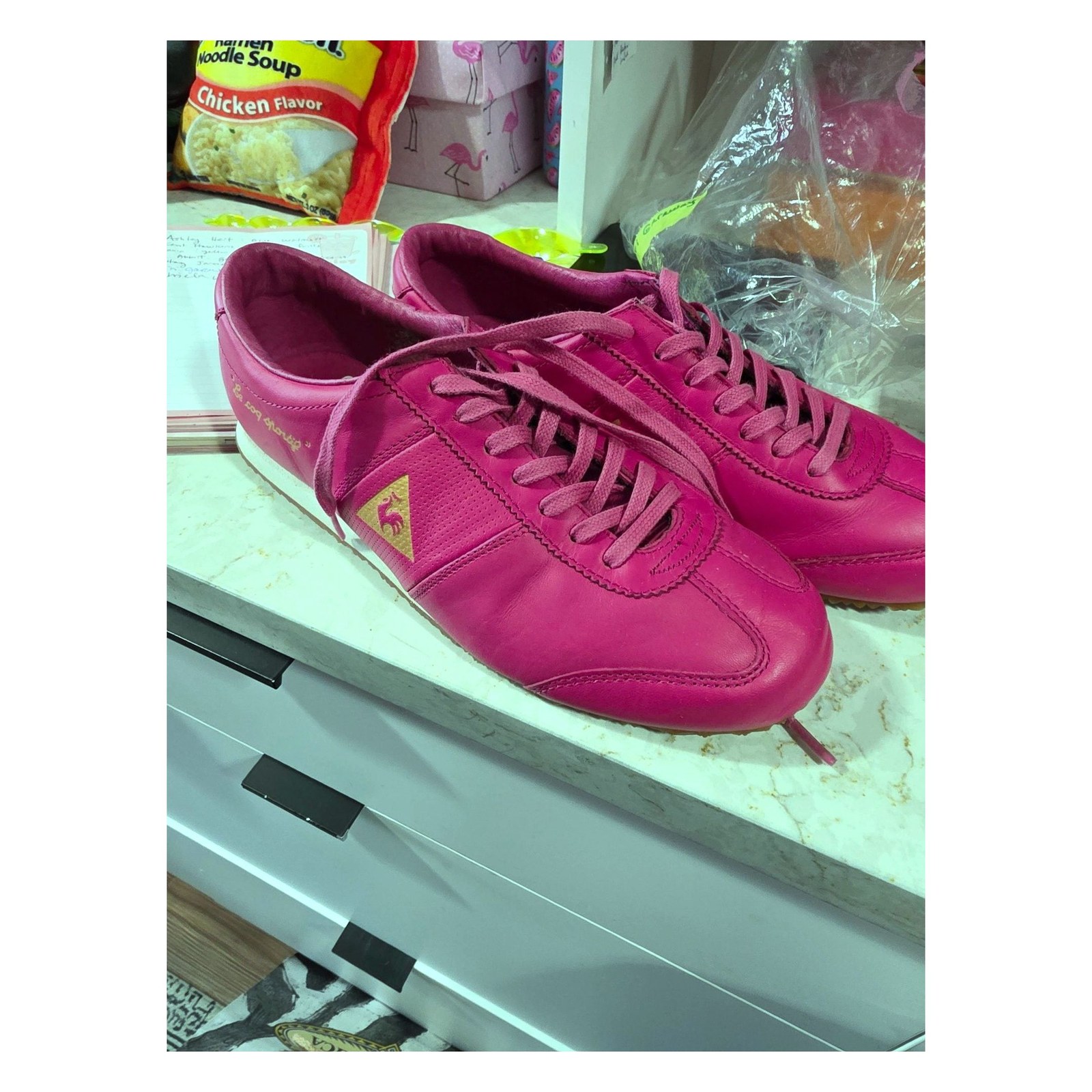LE COQ SPORTIF PINK LEATHER SNEAKERS