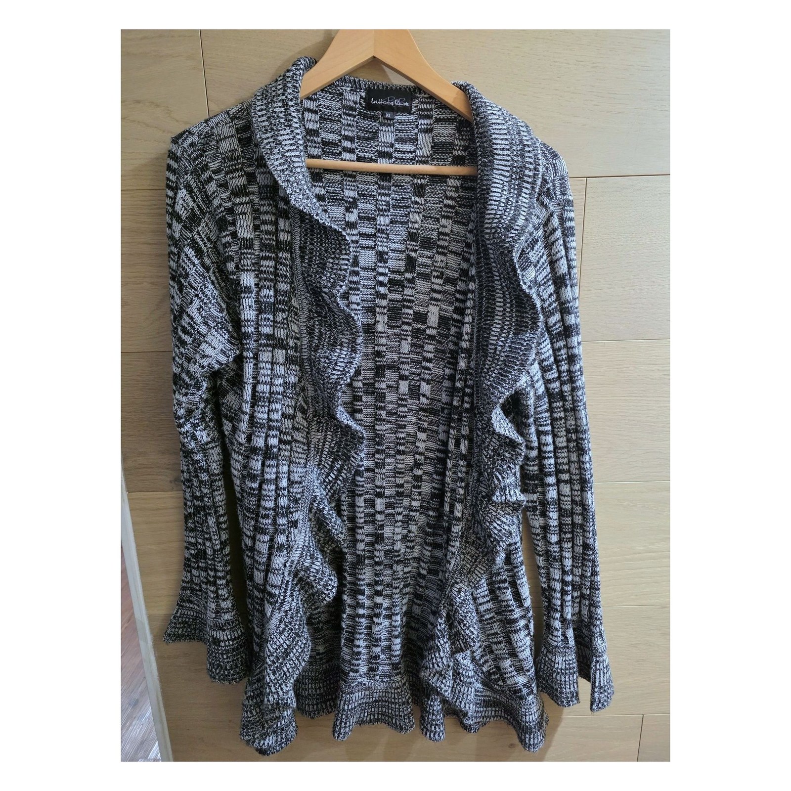 BRITTANY BLACK RUFFLE CARDIGAN