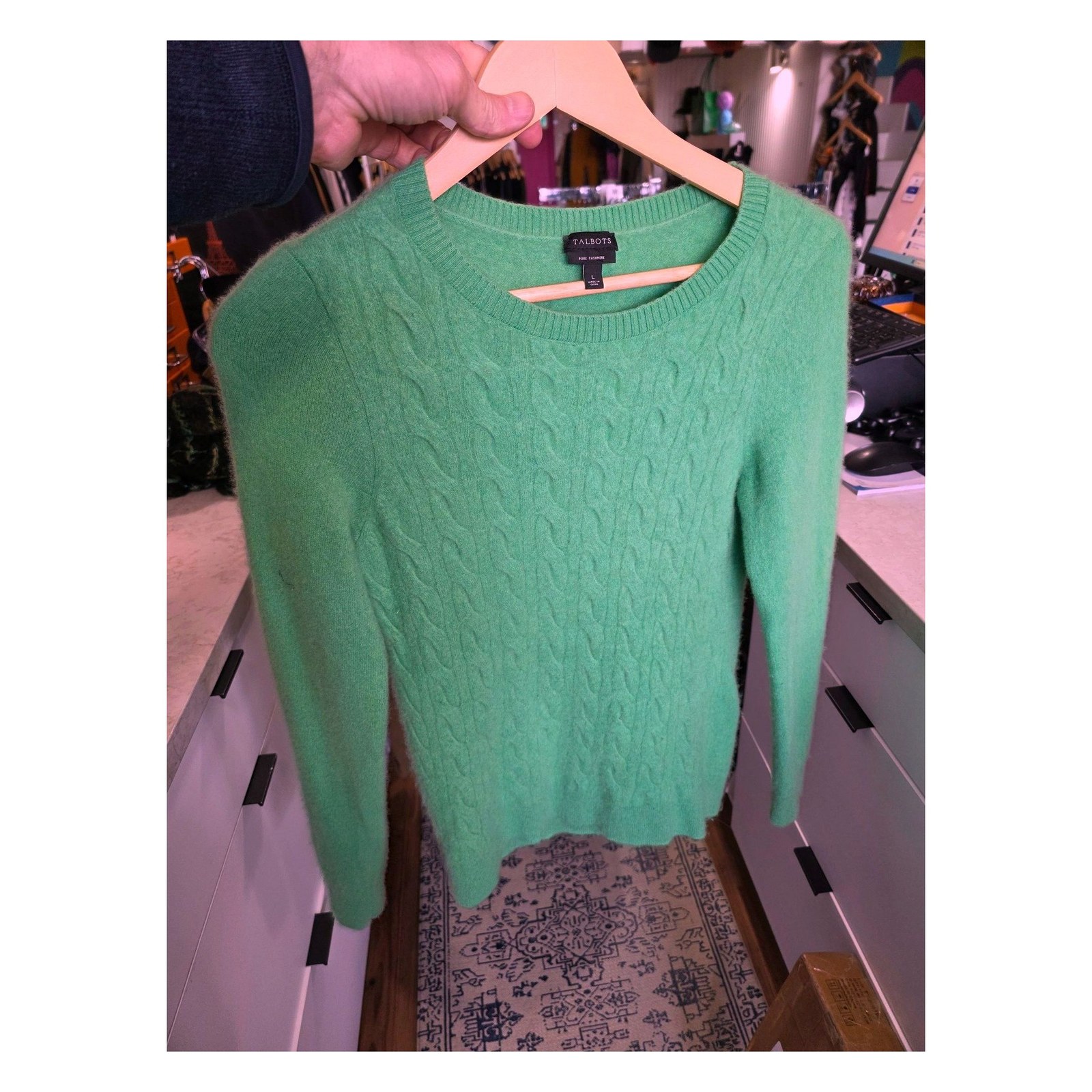 TALBOTS CASHMERE CABLE KNIT SWEATER