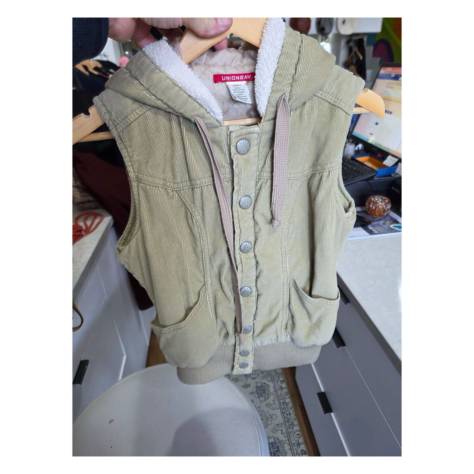 UNIONBAY CORDUROY HOODED VEST