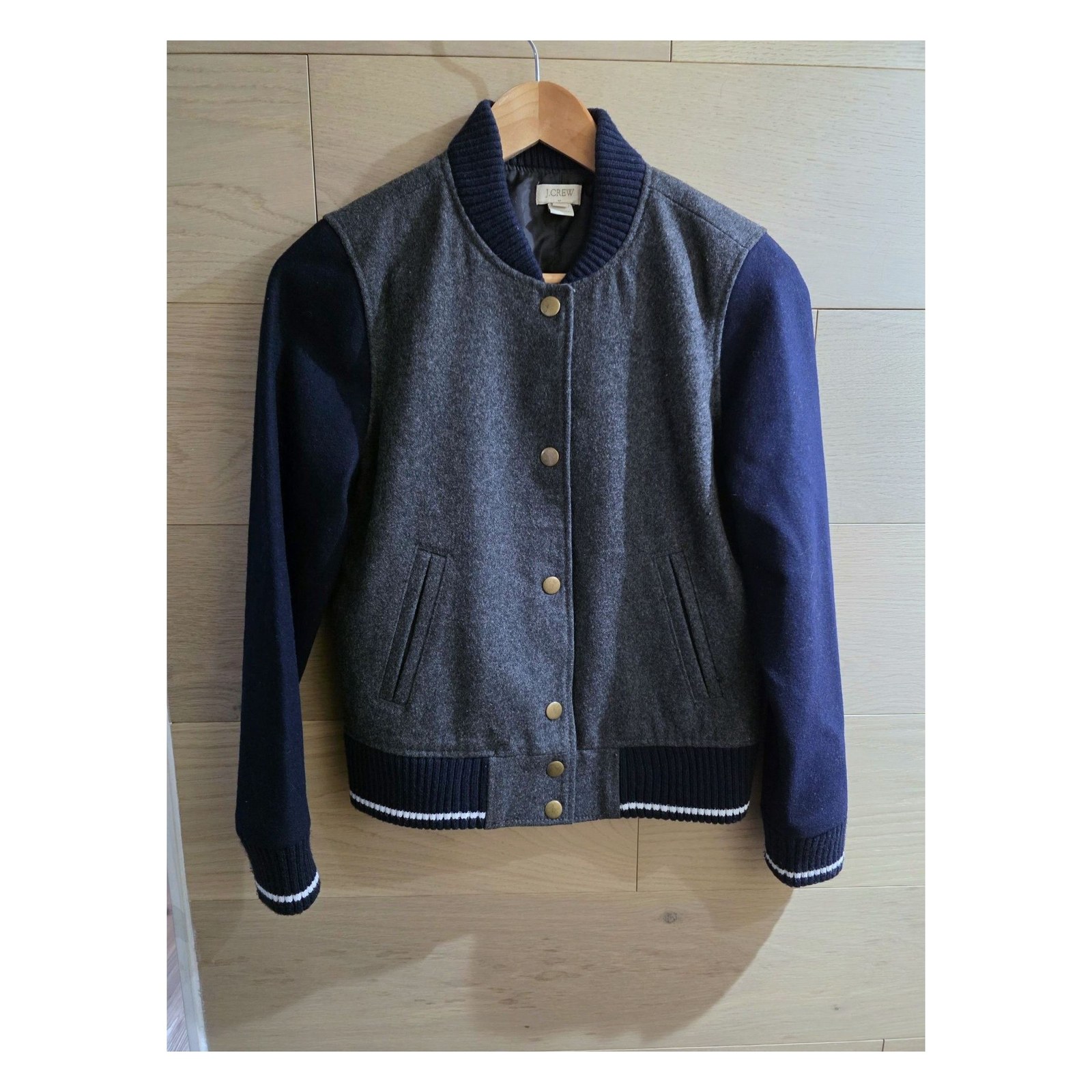J.CREW WOOL BLEND VARSITY JACKET