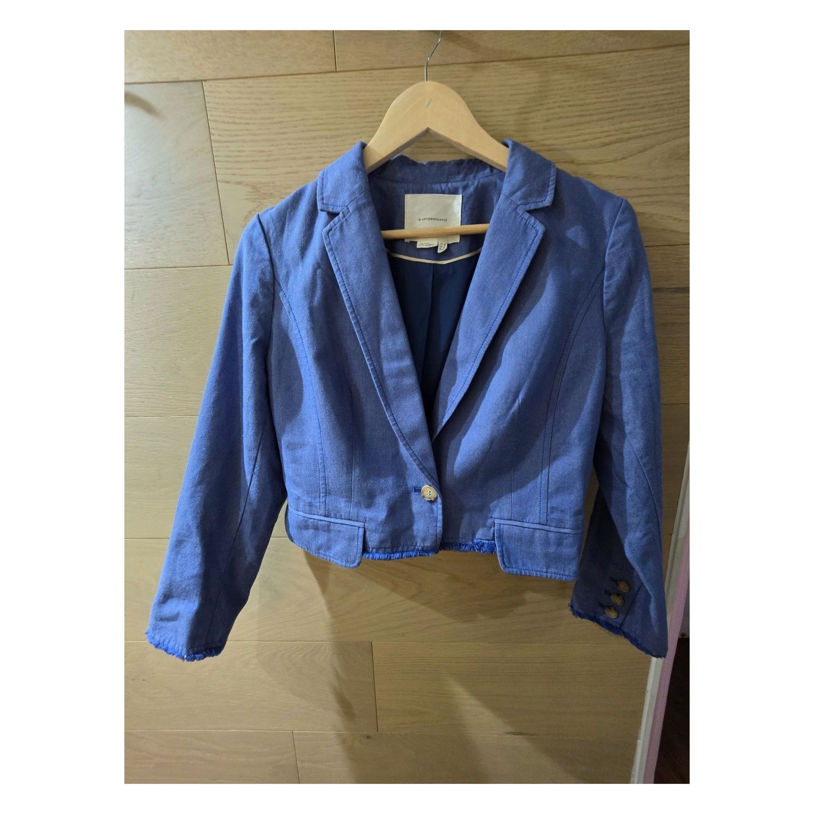 ANTHROPOLOGIE CROPPED COTTON BLAZER