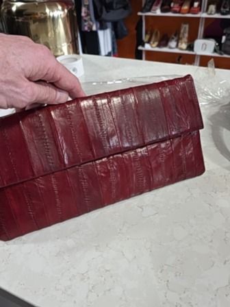RED BTQ EELSKIN CLUTCH
