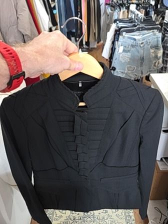 BLACK ELIE TAHARI MILITRY TAILORED JACKET
