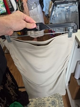 BEIGE OBAKKI SKIRT WITH ROUCHED SIDES