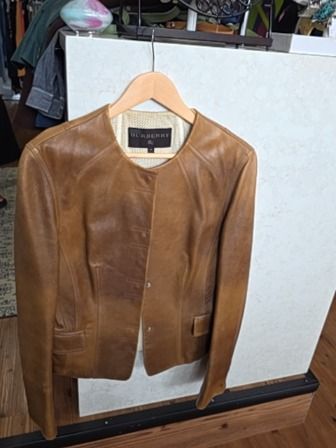TAN BURBERRY LAMBSKIN LEATHER JACKET