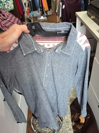 COTTON GREY WHITE CROW 'WESTERN' SHIRT