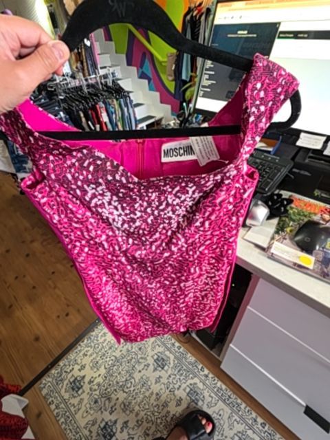 MOSCHINO OFF THE SHOULDER DRESS PINK