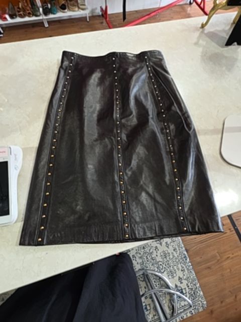 BLACK LEATHER ESCADA SKIRT (as is)
