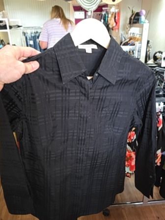 BLACK BURBERRY BUTTON DOWNSHIRT