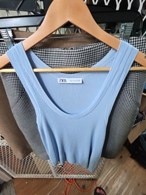 Zara Ribbed Tank, grey blue