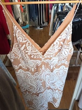 TAUPE/WHITE FREE PEOPLE DRESS