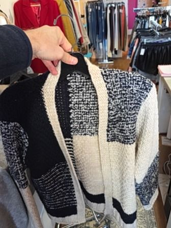 BLUE/WHITE BLOCKED HUMILITY CARDIGAN