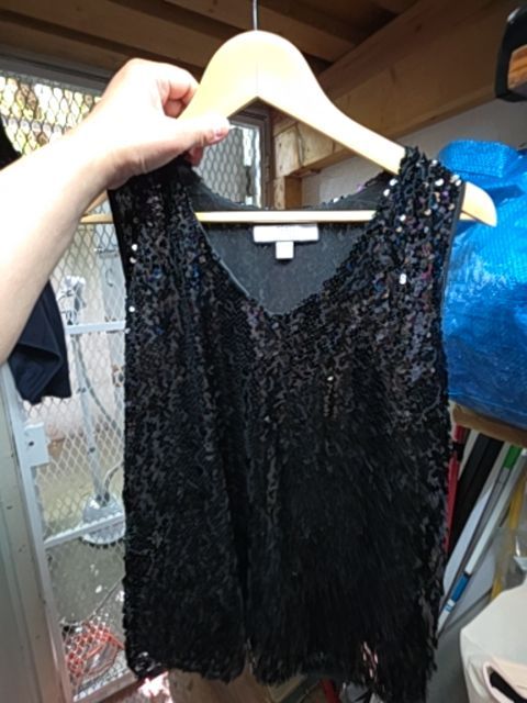 Black Hilary Radley Top SEQUINS