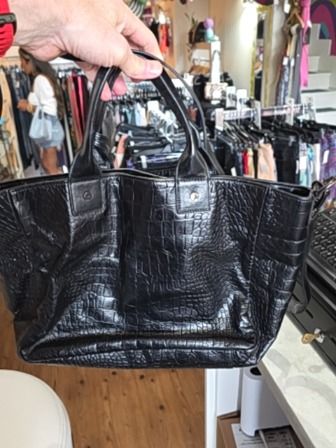 BLACK PRIMELI ART & CRAFT LEATHER TOTE