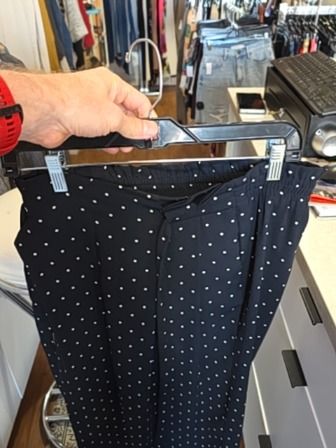 NAVY & POLKA DOT ZARA PULL UP PANTS
