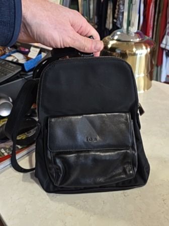BLACK ICB CANVAS/LEATHER MINI BACKPACK
