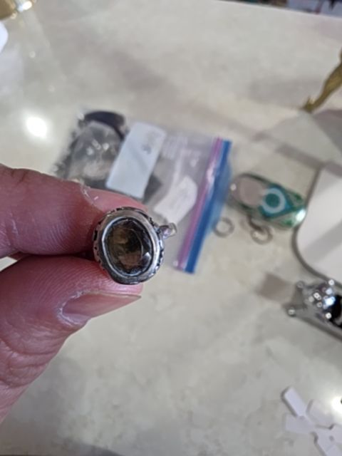 925 brown stone ring
