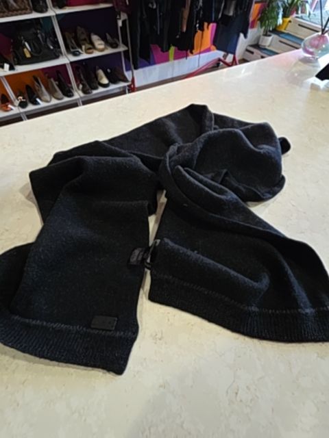 JOHN VARVATOS WOOL SCARF, BLACK