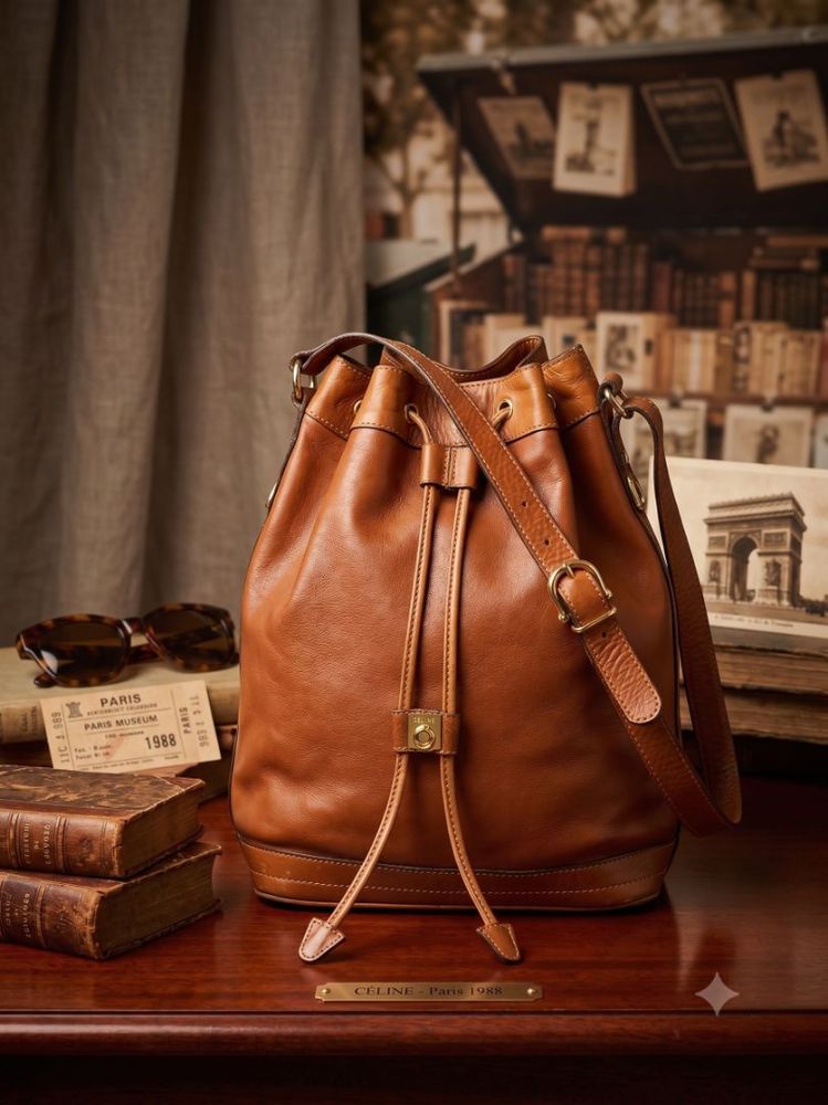 COGNAC VINTAGE  CELINE BAG (1988)