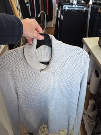 LIGHT GREY RW&CO COWEL NECK SWEATER