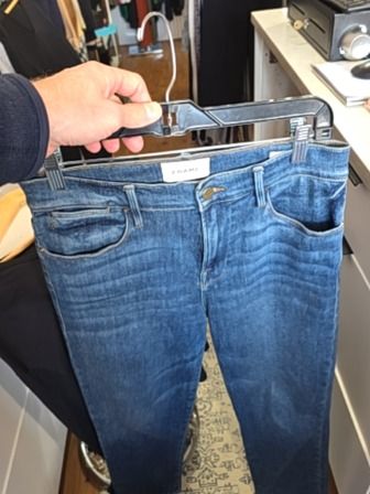 BLUE FRAME HIGH WAIST STRAIGHT LEG JEANS