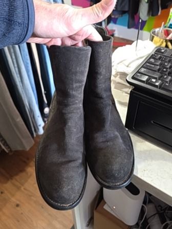 DARK BROWN SUEDE OFFFICINE CREATIVE ANKLE BOOTS